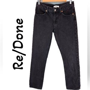 Re/Done Jeans Womens Sz 25 Washed Black Denim Slight Distress Casual comfort*